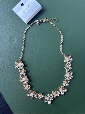 J. Crew Gold Floral Statement Necklace